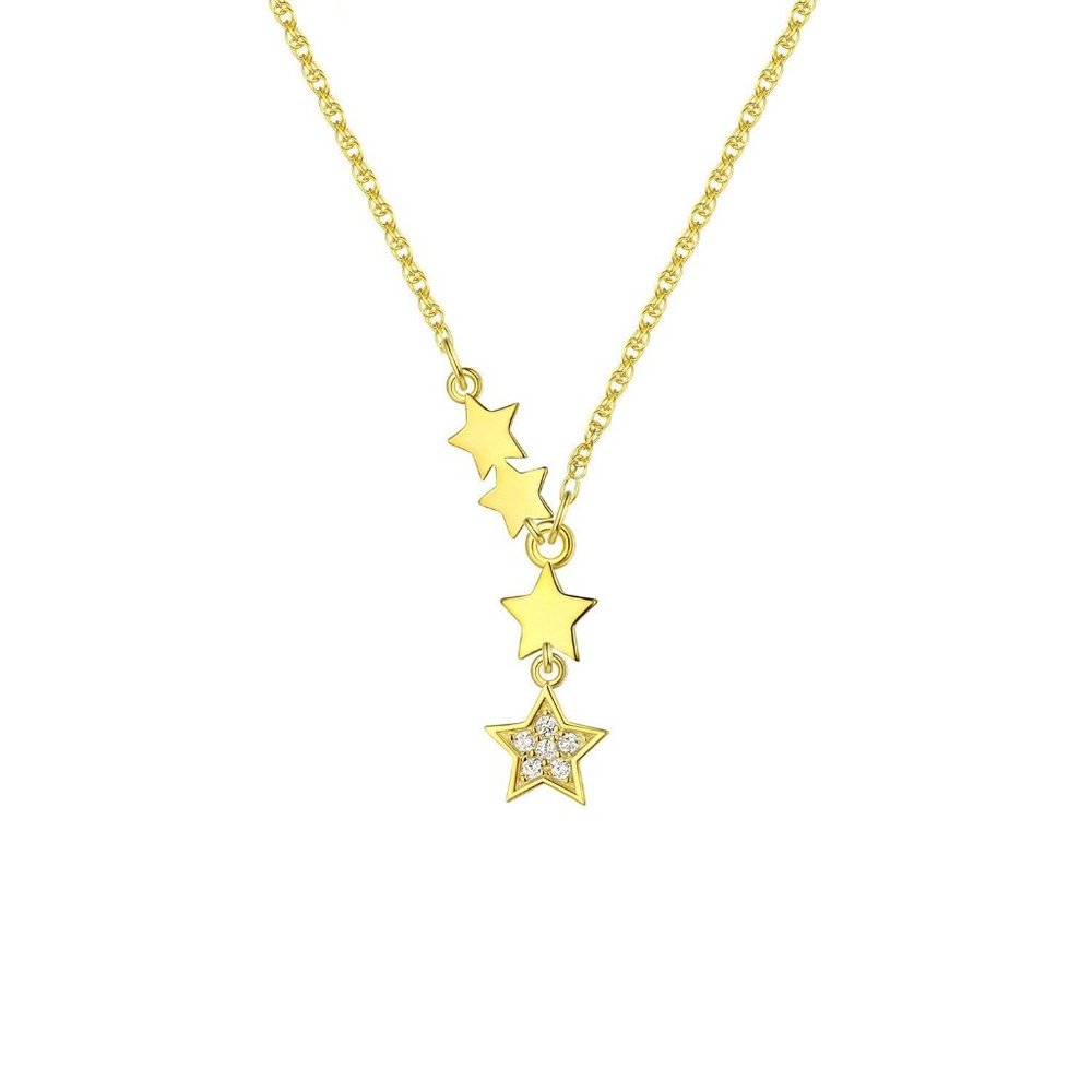 Brilliance Fine Jewelry 14KT over Sterling Simulated Diamond Star Necklace